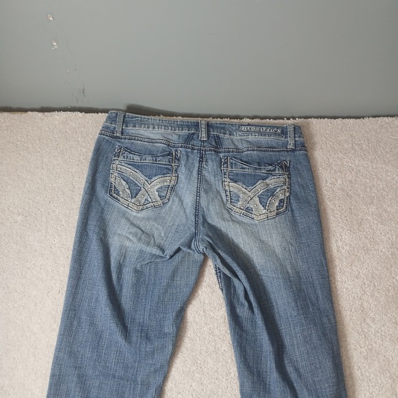 Hydraulic Lola Curvy Almost Bootcut Jeans Women 17/18 Blue Denim Distressed - Picture 13 of 15